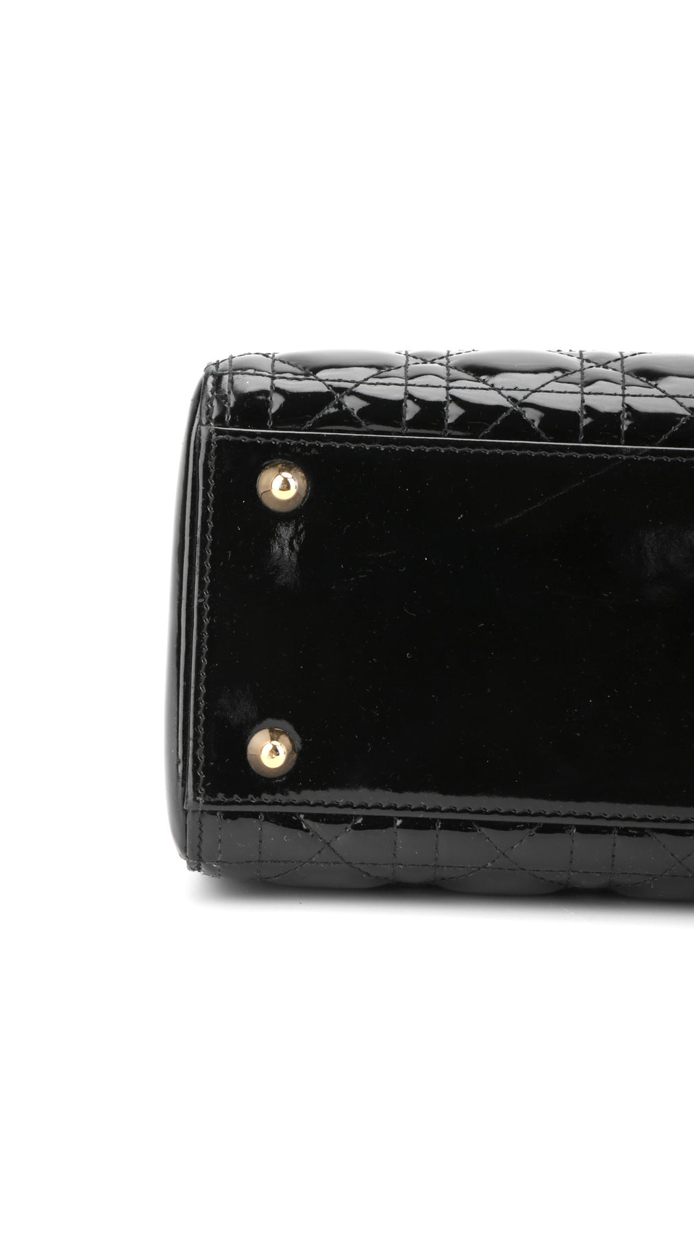 Dior Lady Dior Patent Shoulder Bag - Black