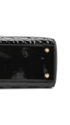 Dior Lady Dior Patent Shoulder Bag - Black