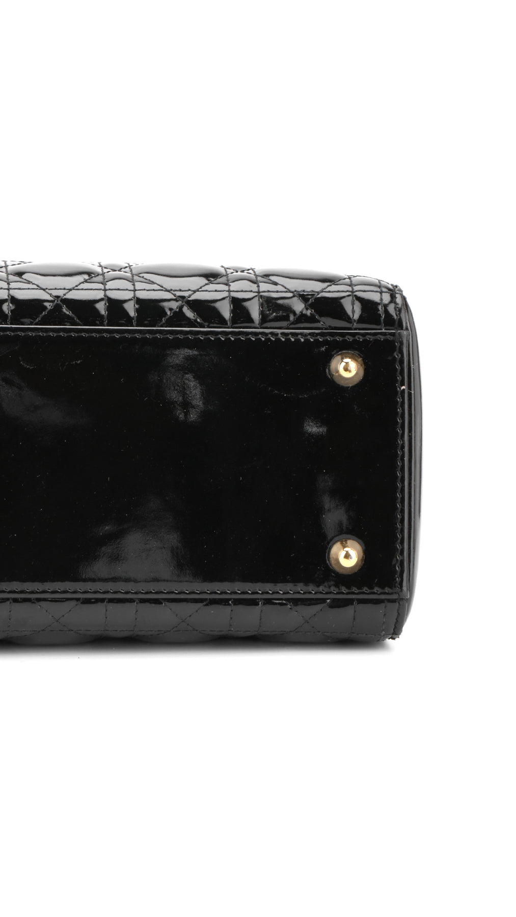 Dior Lady Dior Patent Shoulder Bag - Black