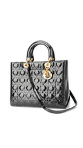 Dior Lady Dior Patent Shoulder Bag - Black