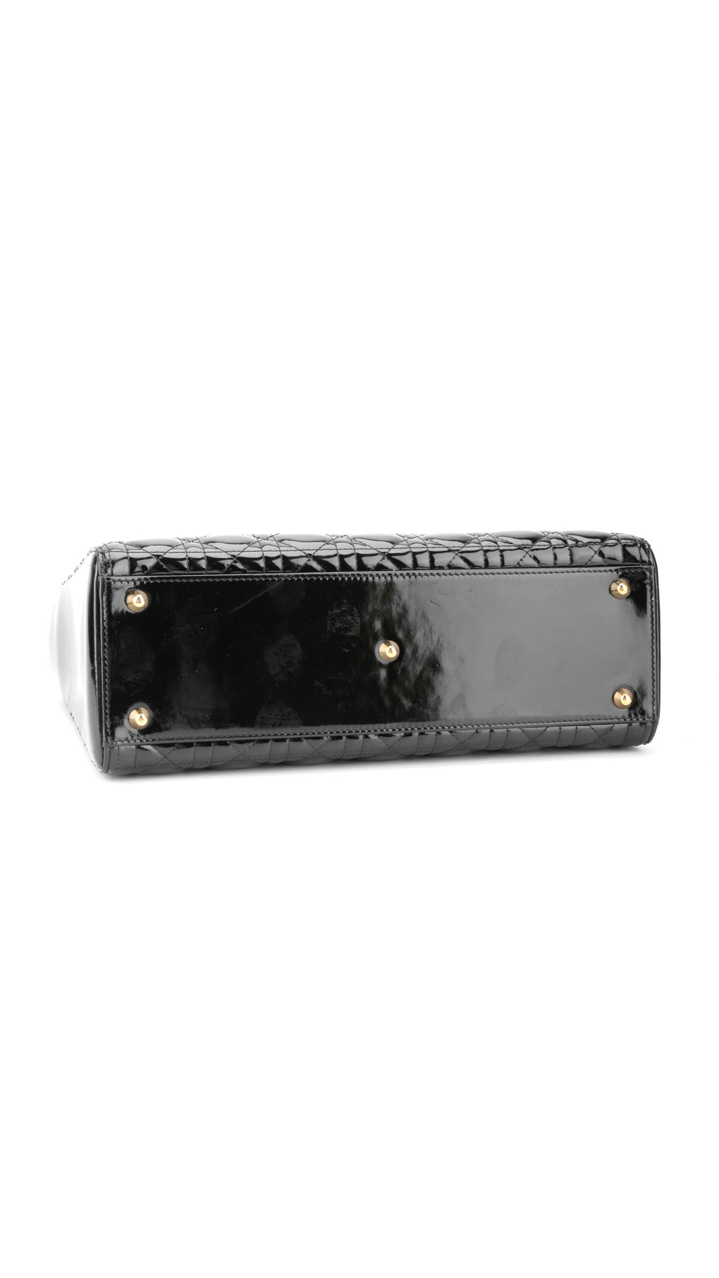 Dior Lady Dior Patent Shoulder Bag - Black