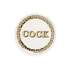 Cock/Tail Coasters - Black/White/Gold