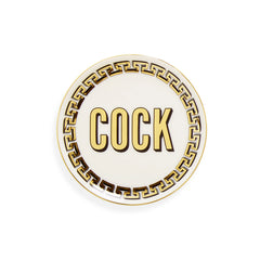 Cock/Tail Coasters - Black/White/Gold