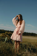 Short Ranch Frill Dress - Light Pink