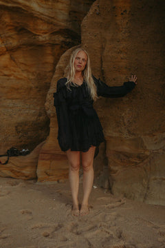 Wow Frill Dress - Dark Navy