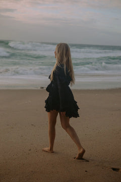 Wow Frill Dress - Dark Navy