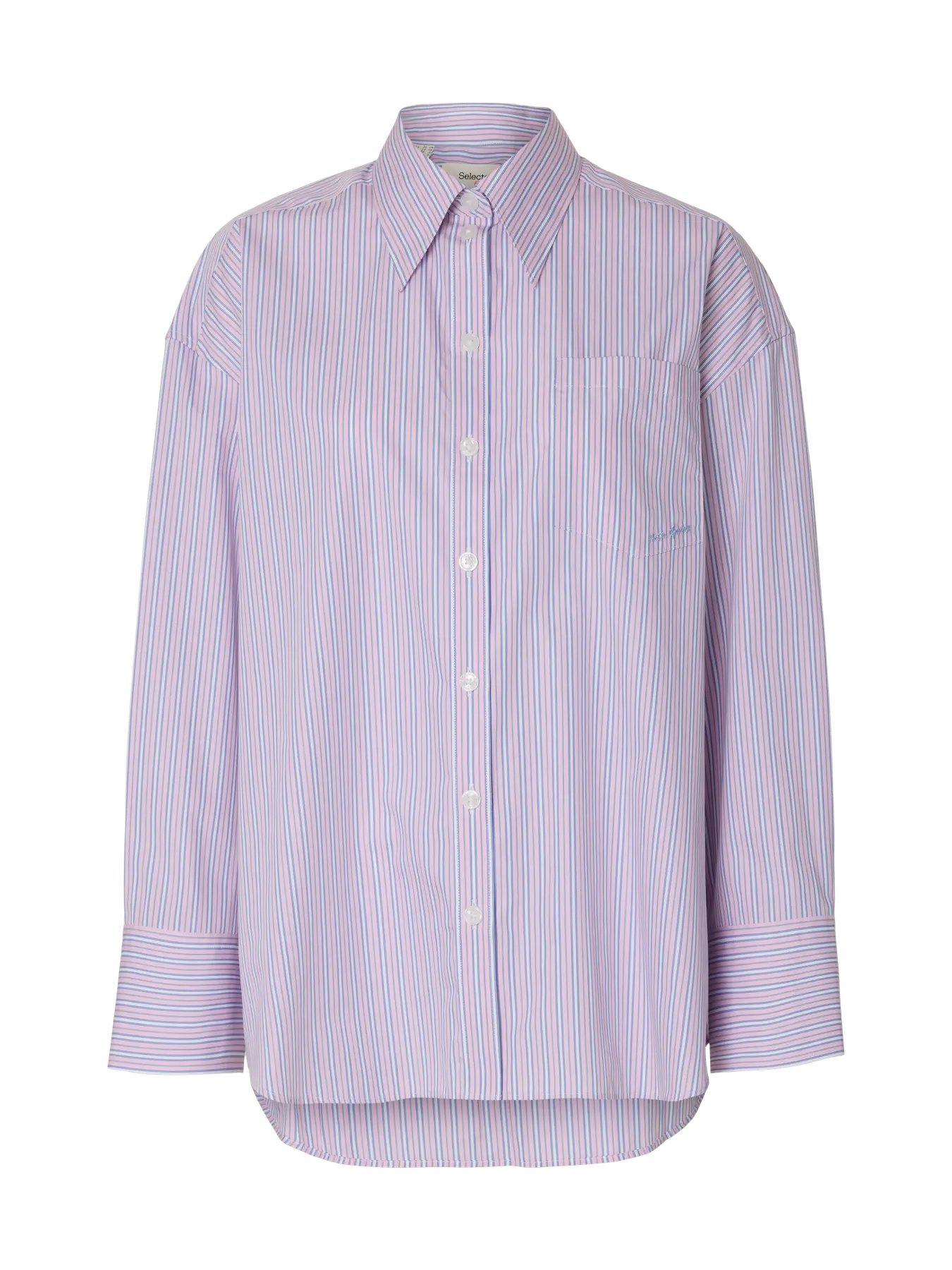 Hotel Amour Oversize Ls  Shirt B - Fresh Pink Blue + White
