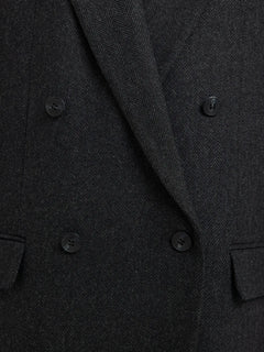 Elin Wool Blend Blazer - Black Herringbone
