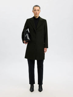 Sasja Wool Blend Coat - Deep Depths Melange