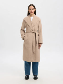 Rosa Wool Blend Coat - Sandshell Melange