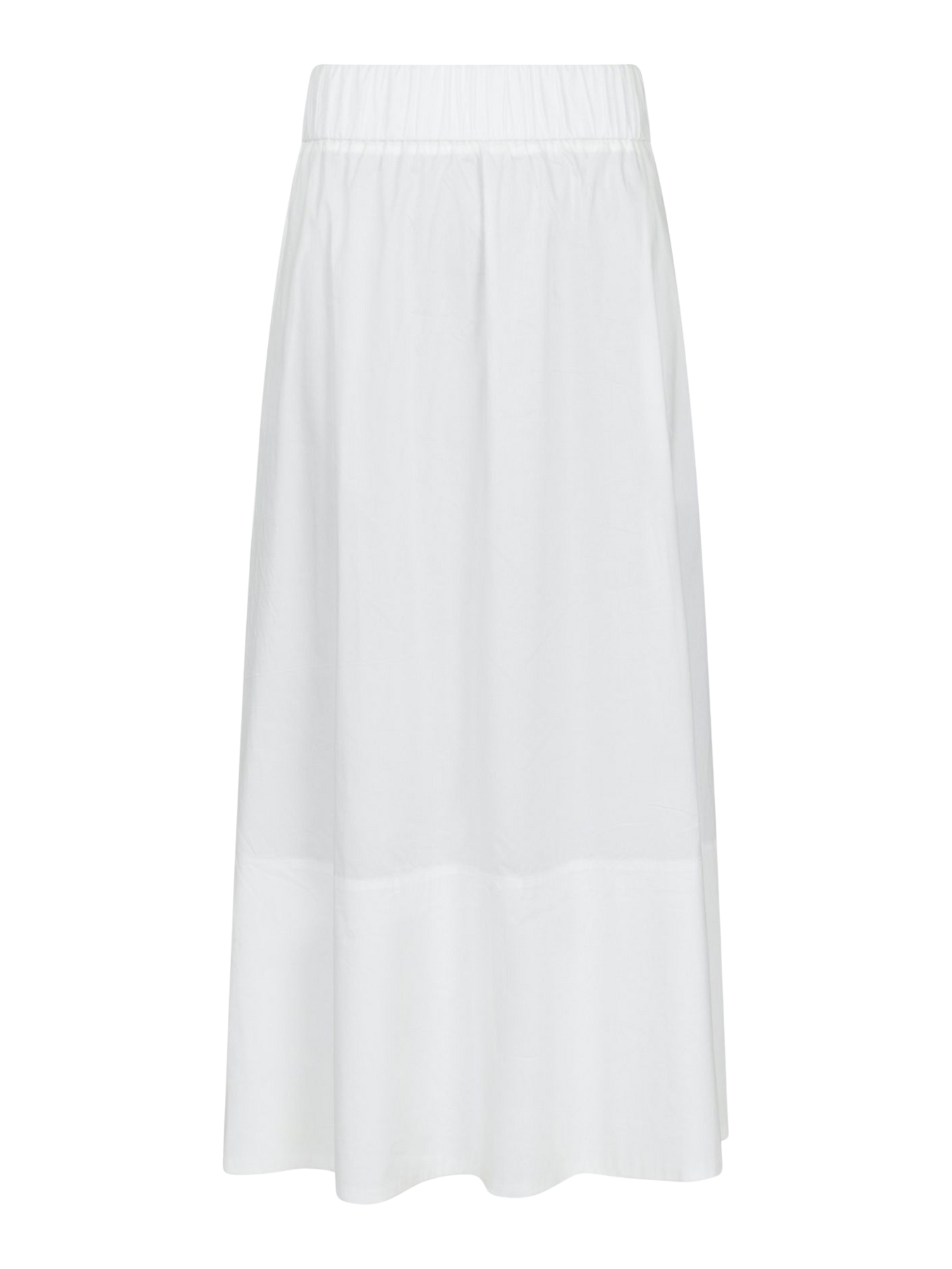 Yara Long Poplin Skirt - White