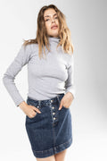 Petra Rib Turtleneck - Light Grey Melange
