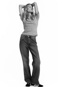 Pippa Rib Tee - Light Grey Melange