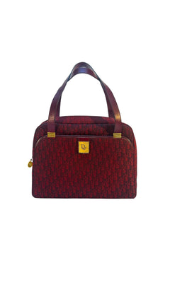 Dior Vintage Monogram Tote Bag - Burgundy
