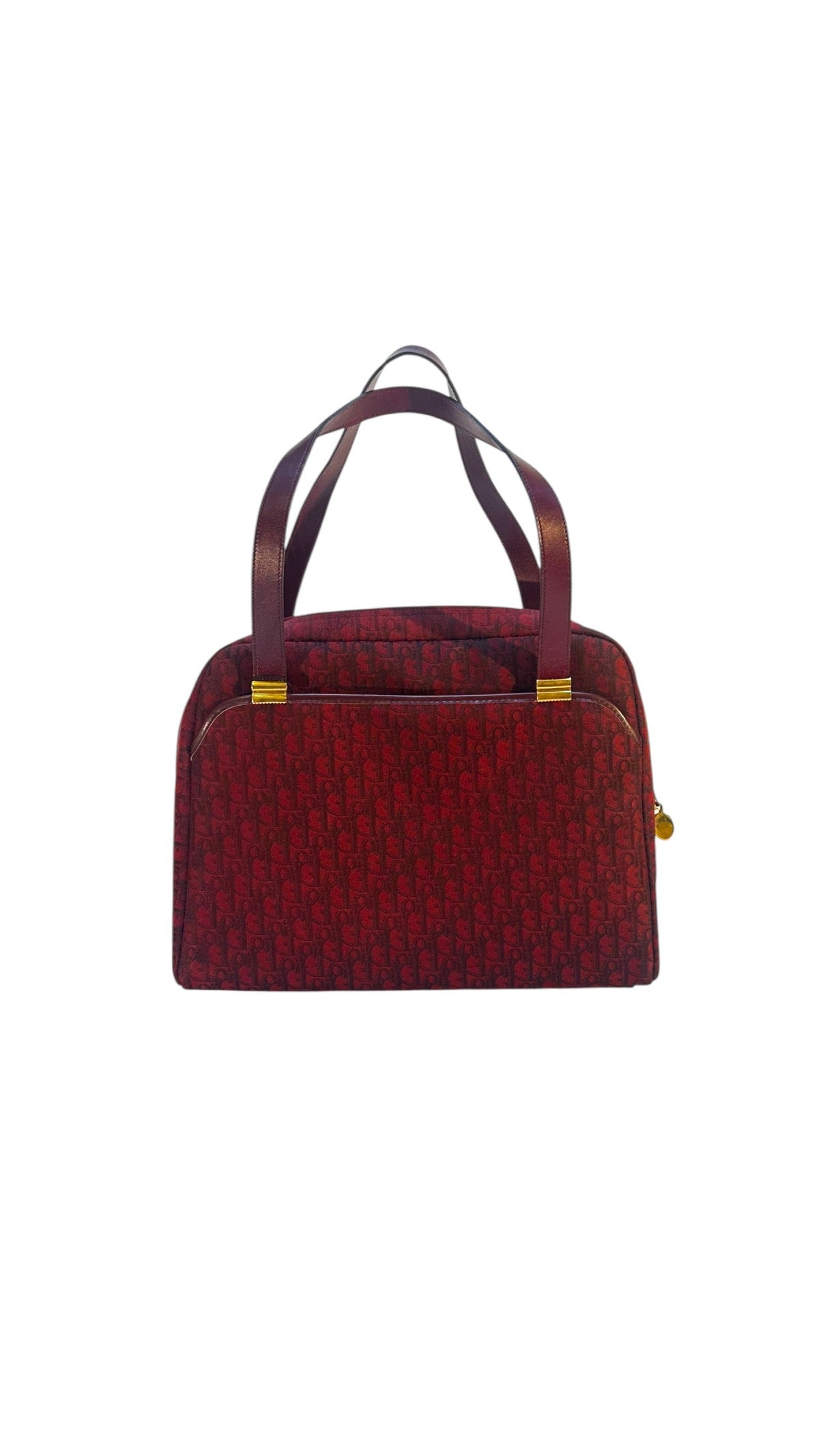 Dior Vintage Monogram Tote Bag - Burgundy