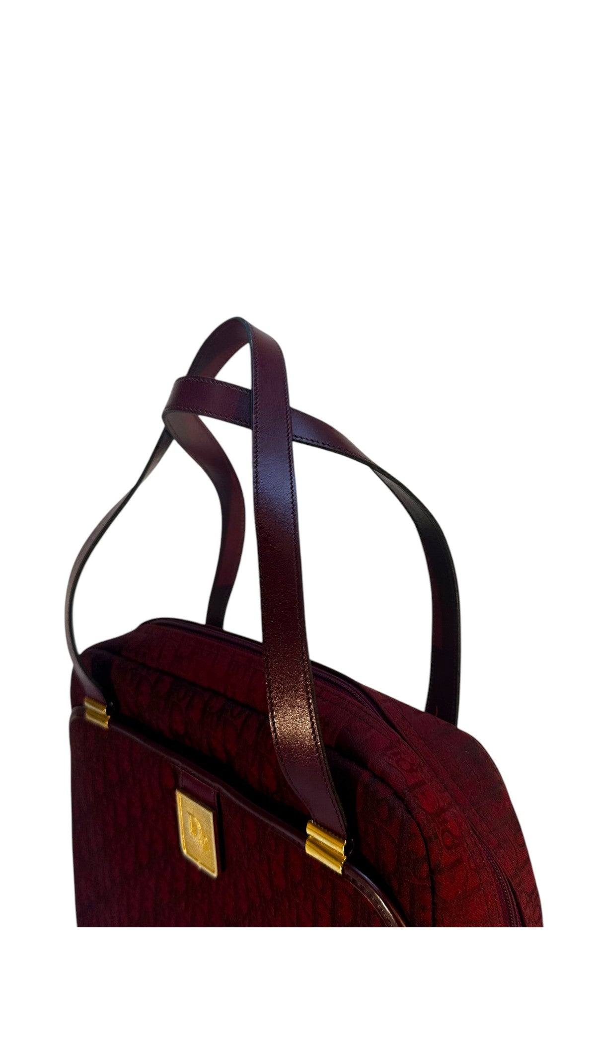 Dior Vintage Monogram Tote Bag - Burgundy
