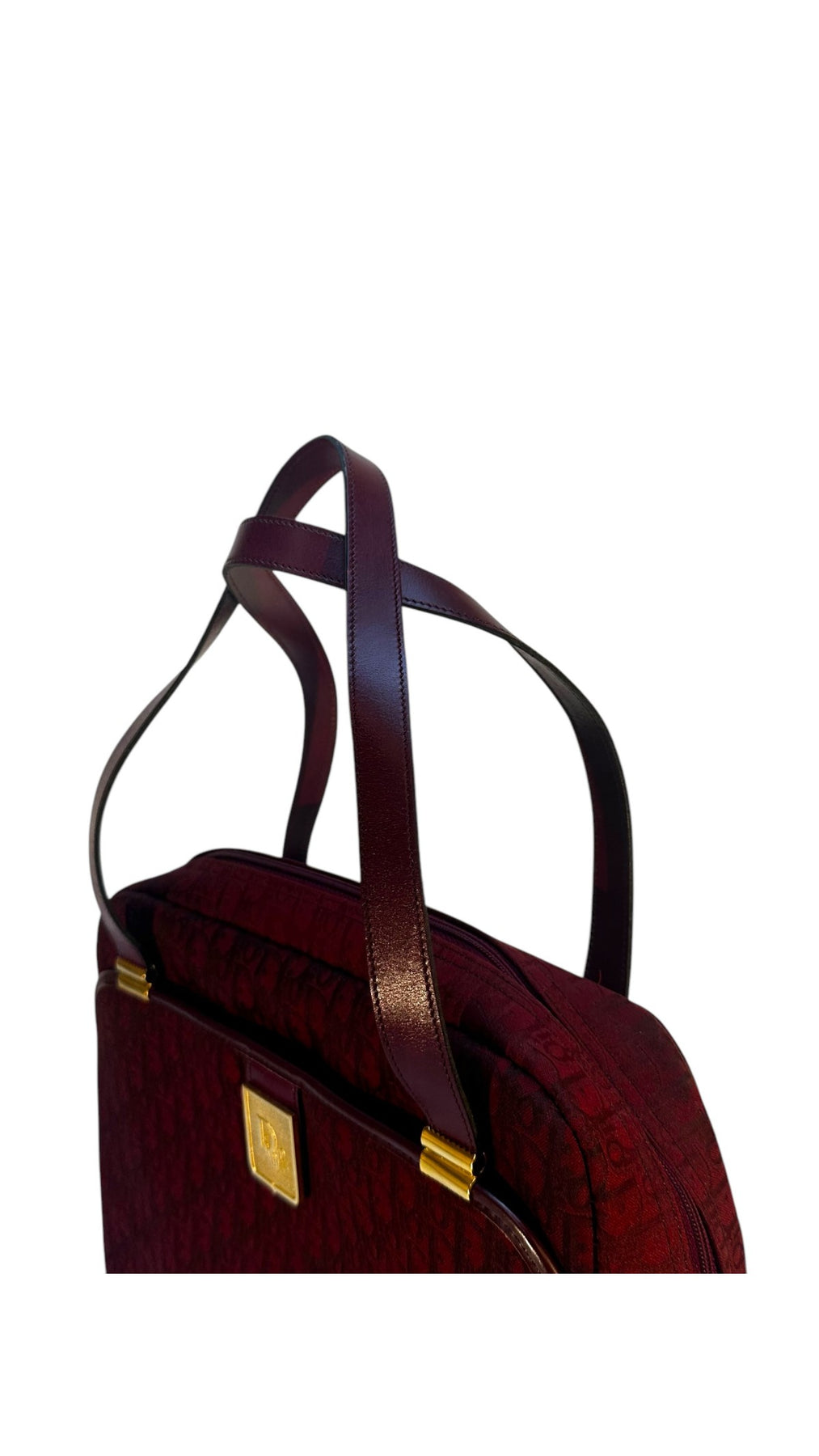 Dior Vintage Monogram Tote Bag - Burgundy