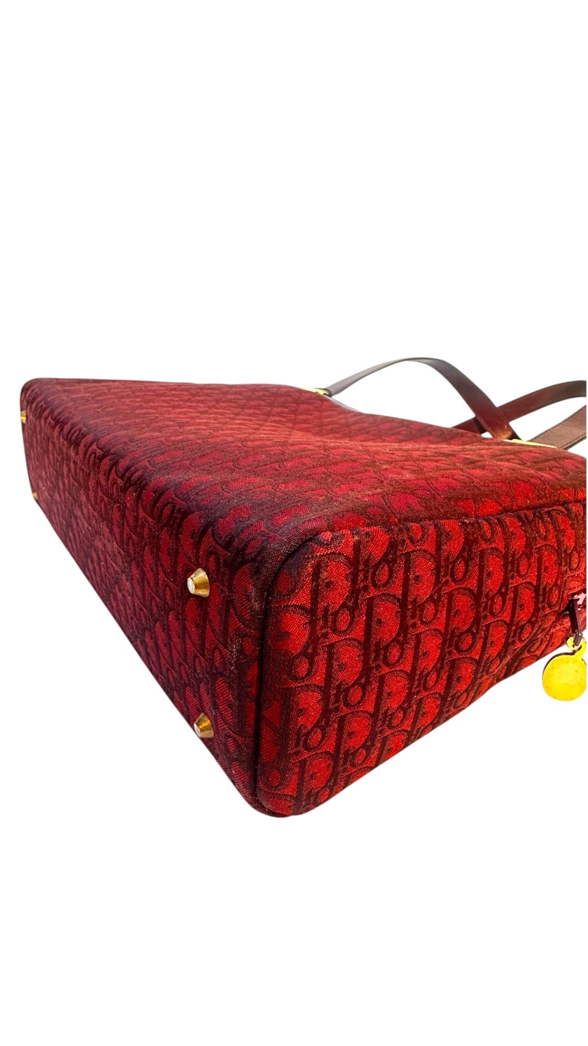 Dior Vintage Monogram Tote Bag - Burgundy