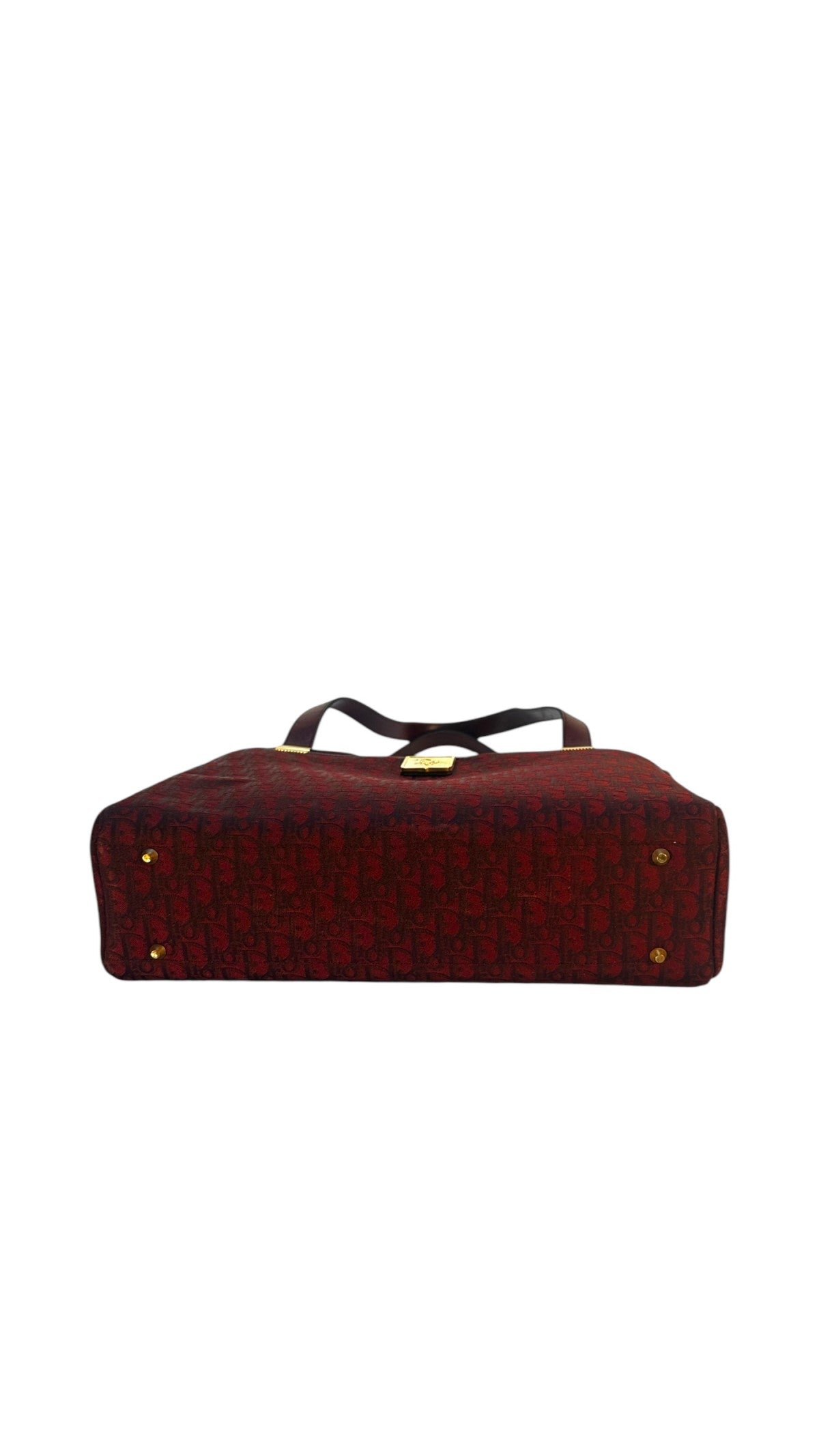 Dior Vintage Monogram Tote Bag - Burgundy