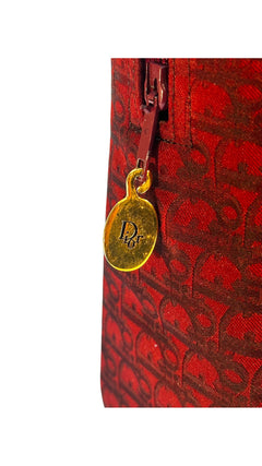Dior Vintage Monogram Tote Bag - Burgundy