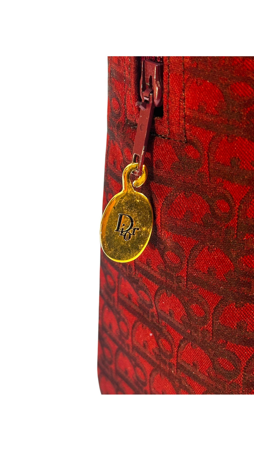 Dior Vintage Monogram Tote Bag - Burgundy