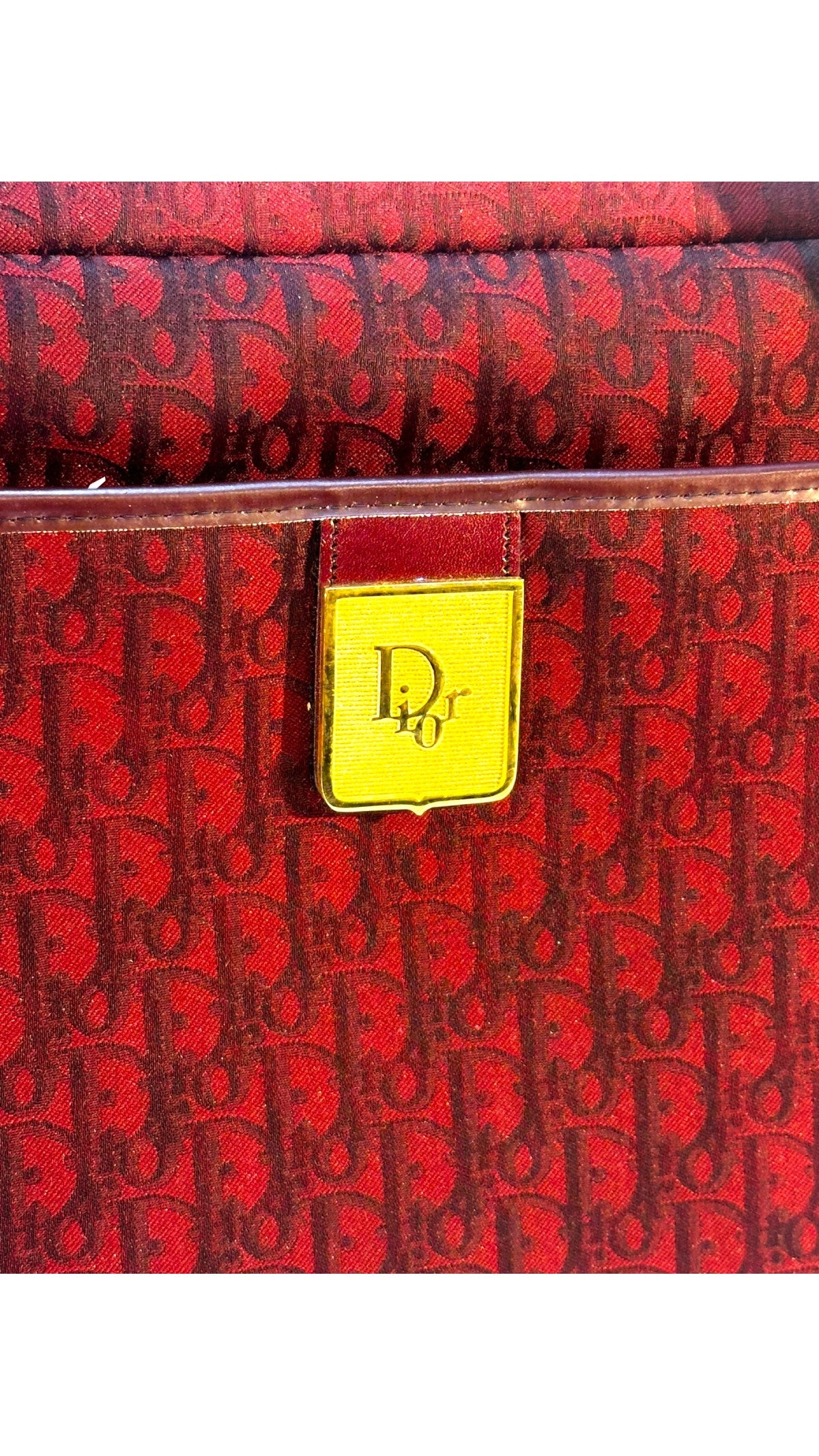 Dior Vintage Monogram Tote Bag - Burgundy