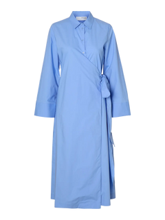 Aviana Ls Midi Wrap Dress B - Cornflower Blue