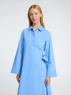 Aviana Ls Midi Wrap Dress B - Cornflower Blue