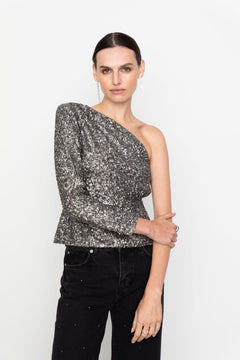 Libra Sequin Top - Silver
