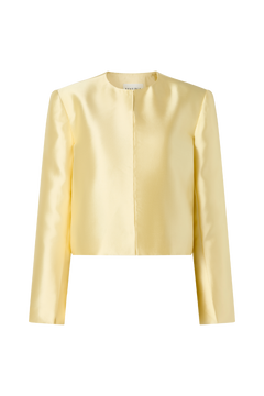 Ruthie Cropped Long Sleeve Blouse - Light Lemon
