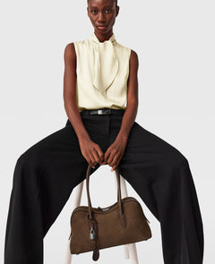 Ryder Suede Shoulder Bag - Moka