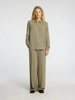 Viva-Gulia Hw Long Linen Pant - Vetiver