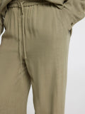 Viva-Gulia Hw Long Linen Pant - Vetiver