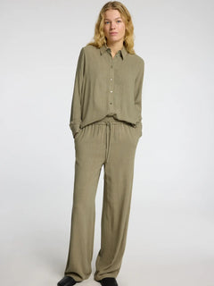 Viva-Gulia Hw Long Linen Pant - Vetiver