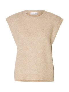 Lulu Sl Knit Vest - Birch Melange