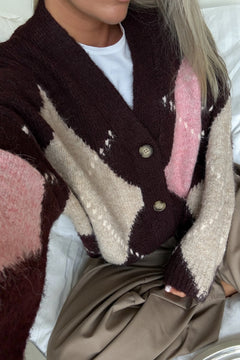 N-Laiana Knit Cardigan - Winetasting Mix