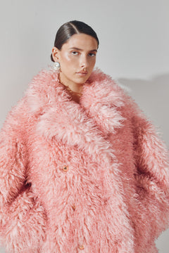 Long Pile Alternative Fur Midi Coat - Mary'S Rose
