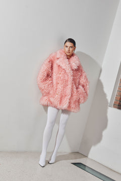 Long Pile Alternative Fur Midi Coat - Mary'S Rose