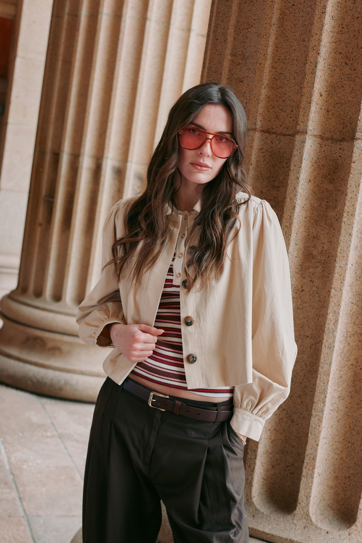 Thale Short A-Shape Jacket - Light Beige