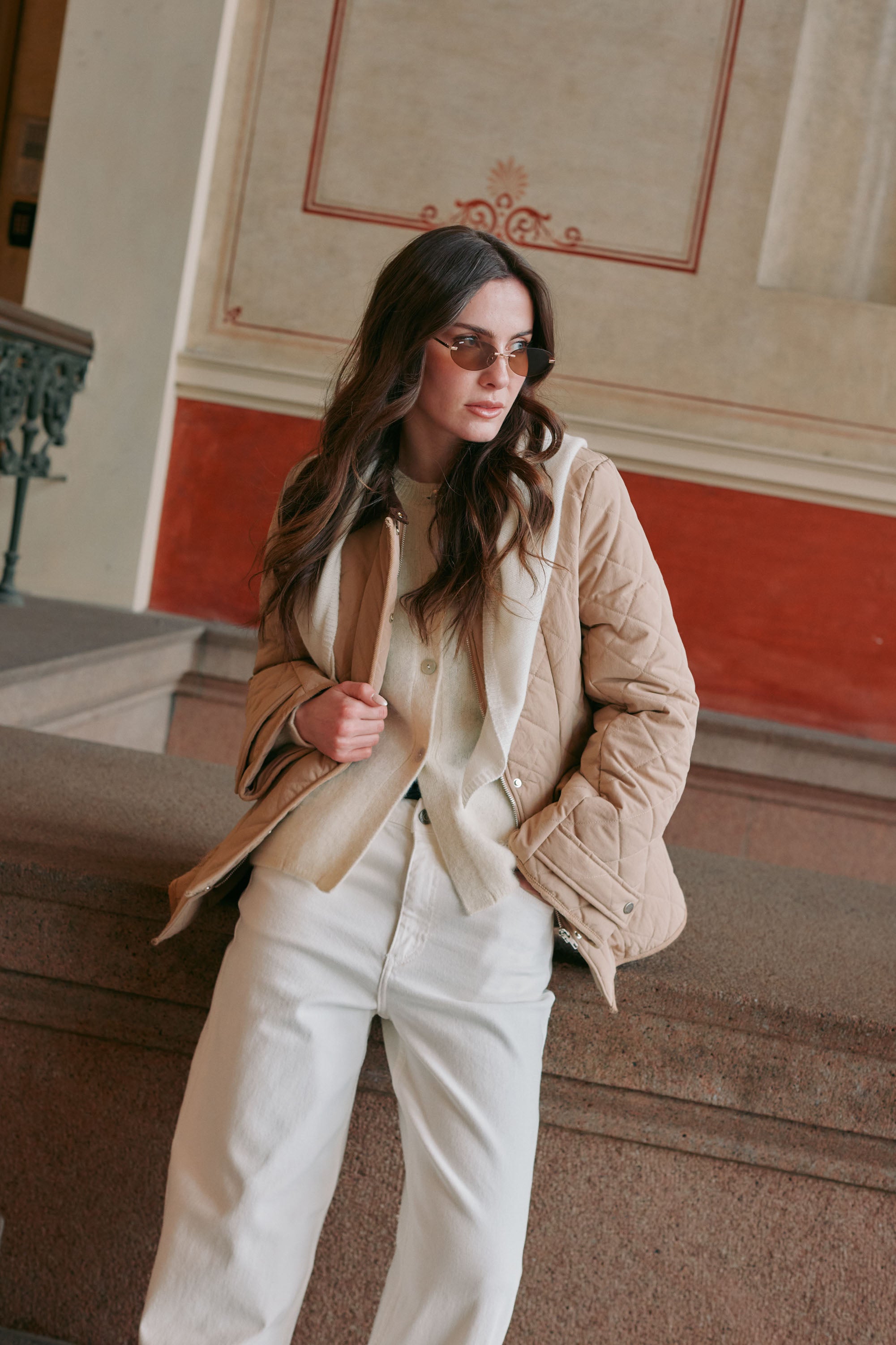 Anja Quilted Jacket - Beige