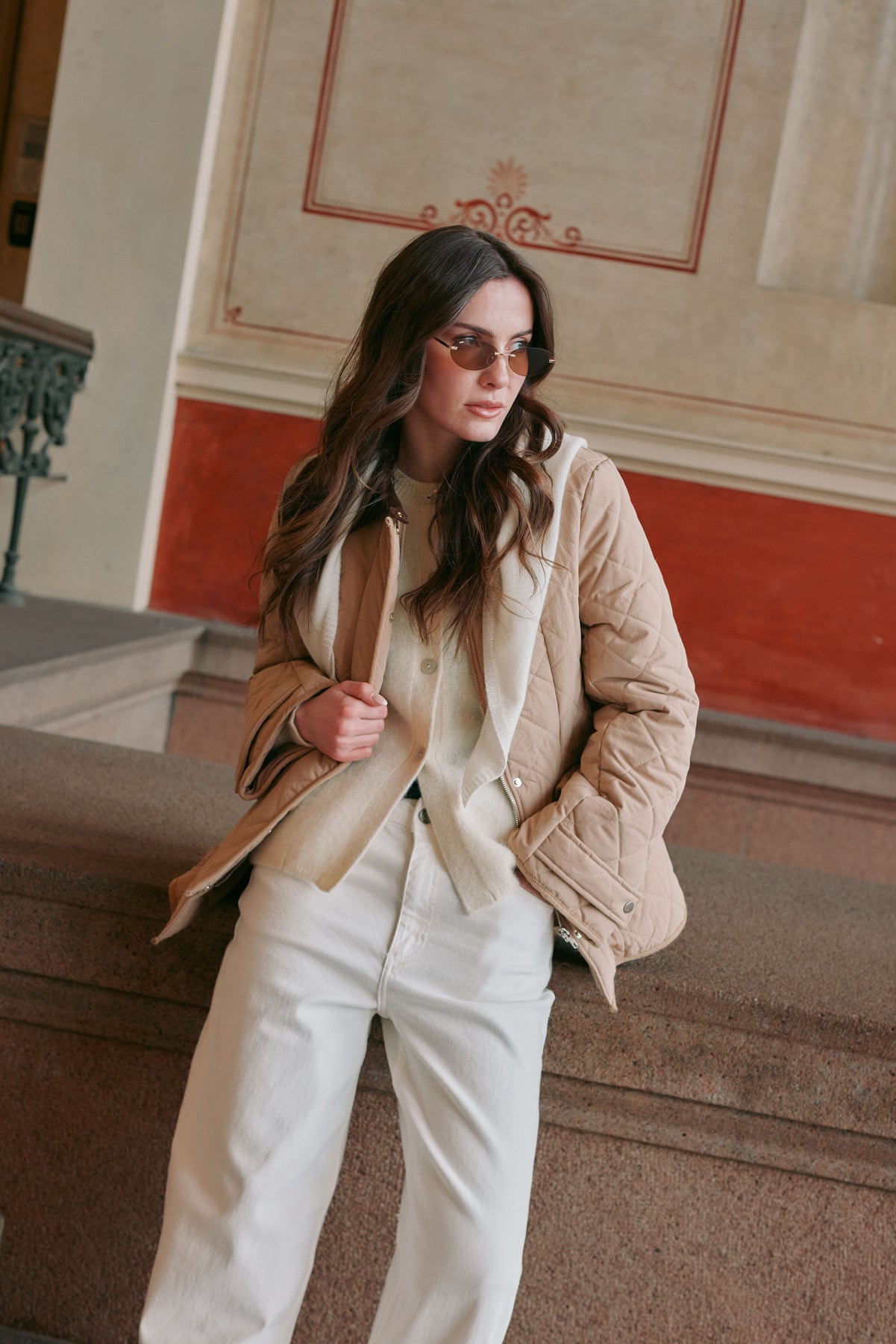 Anja Quilted Jacket - Beige