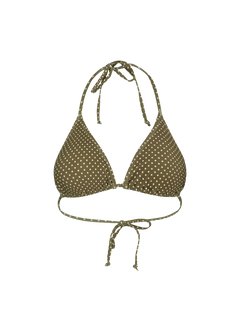 Polka Dot Bel Bikini Top - Dark Olive
