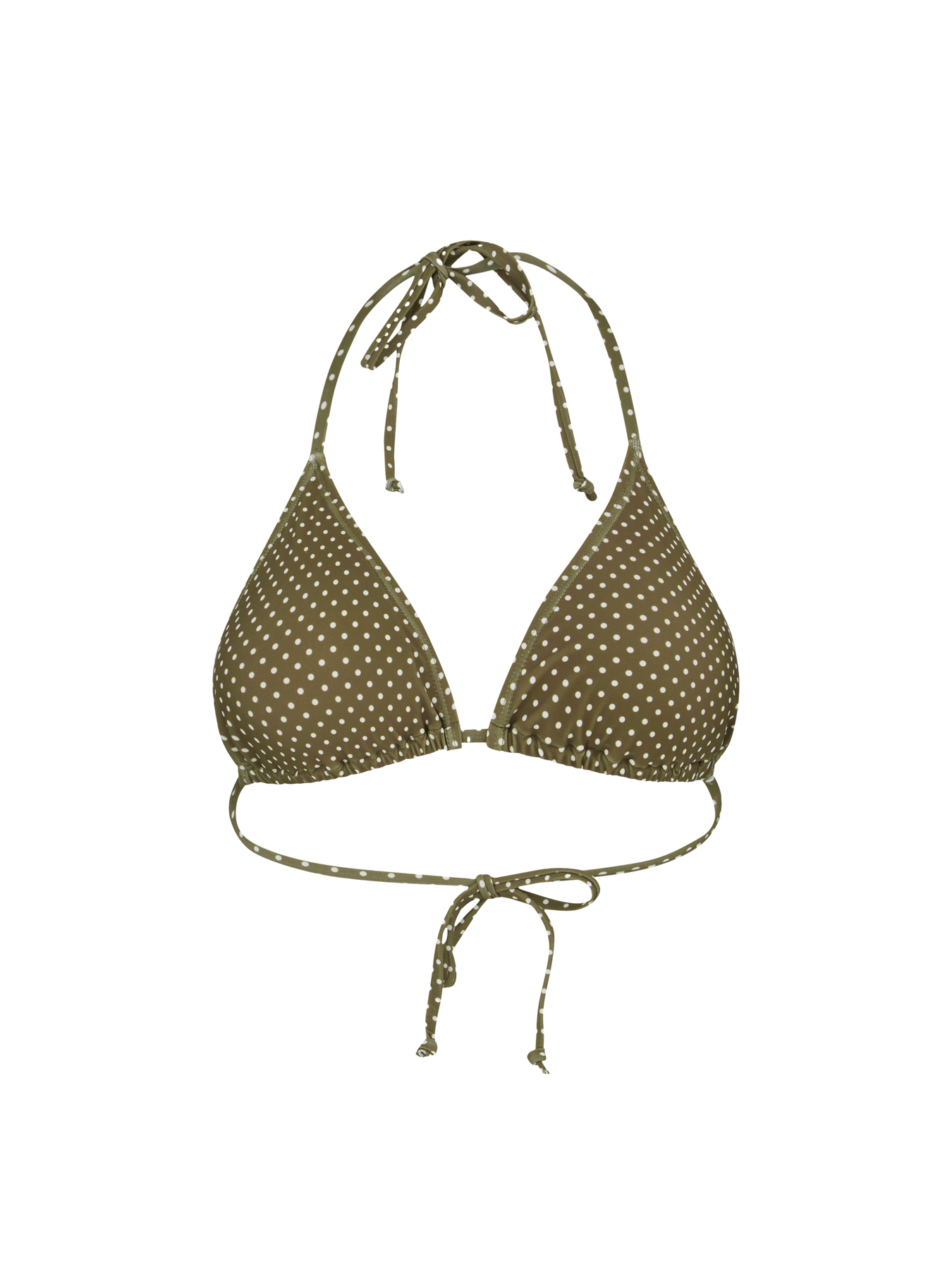Polka Dot Bel Bikini Top - Dark Olive