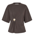 Enora Brooch Tee - Chocolate Torte