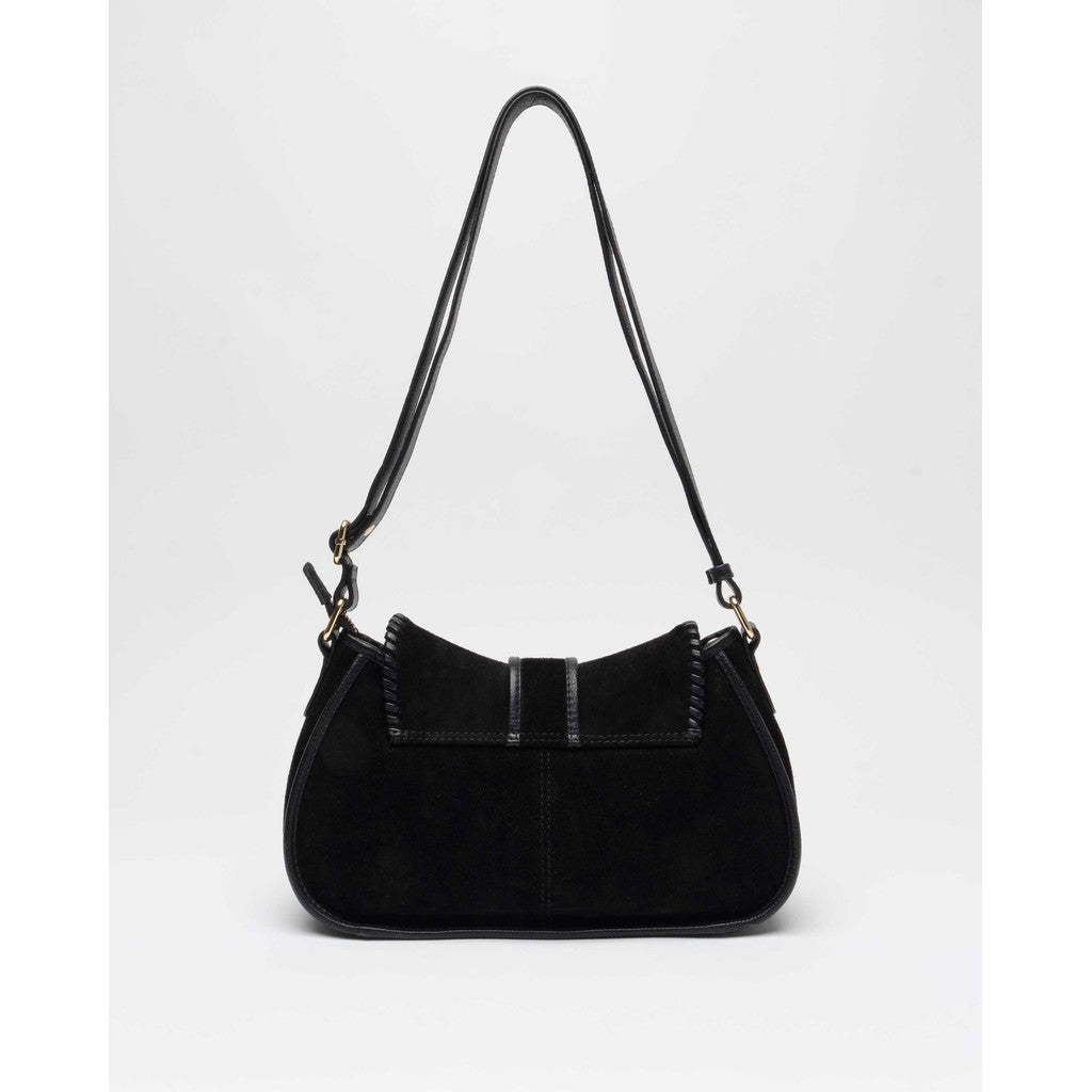 Maria Stitch Suede - Black W. Gold