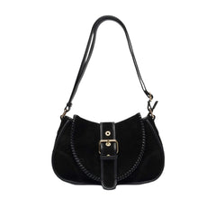 Maria Stitch Suede - Black W. Gold
