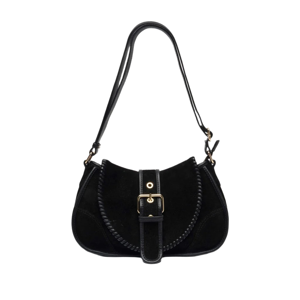 Maria Stitch Suede - Black W. Gold