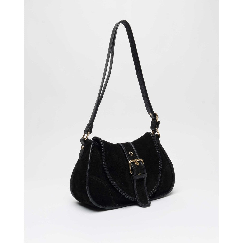 Maria Stitch Suede - Black W. Gold