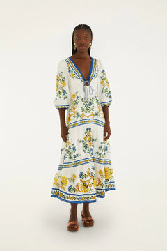 Maxi Dress - Emily Floral Tapestry Off-White