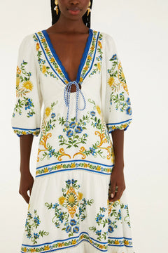 Maxi Dress - Emily Floral Tapestry Off-White